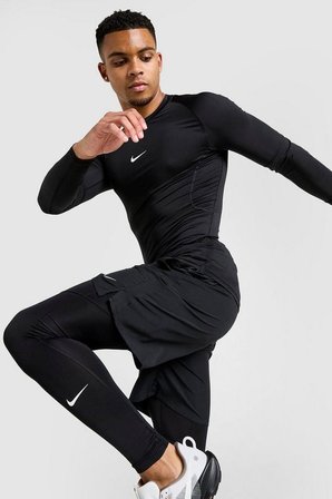Nike Pro Dri Fit Tight Top Mens LS Uzun Kollu Erkek Antreman Sweatshirt Siyah
