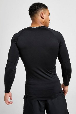 Nike Pro Dri Fit Tight Top Mens LS Uzun Kollu Erkek Antreman Sweatshirt Siyah