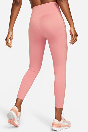 Nike Trainng Go Dri Fit İnfinaLock High Rise 7/8 Leggings 6 Cepli Toparlayıcı Yüksek Belli Reflektörlü Antrenman Taytı Pembe