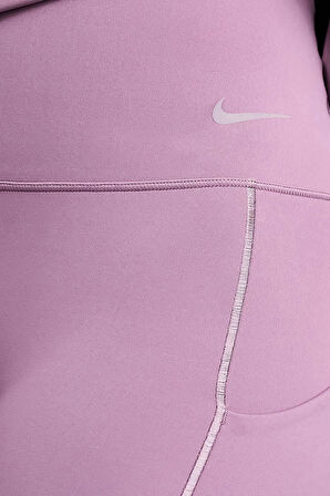 Nike Dri Fit Universa High Rise 7/8 Length Kadın Yüksek Bel Lazer Kesim Toparlayıcı 2 Cepli Dalgıç Kumaş Tayt Lila