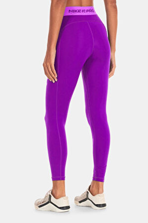 Nike Pro Dri Fit Grafik Mid Rise 7/8 Lenght Tight Purple Kadın Antrenman Taytı Mor