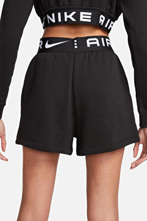 Nike Sportswear Essential Women's French Terry High Rise Shorts Black Pamuklu Yüksek Bel Kısa Kadın Şort Siyah