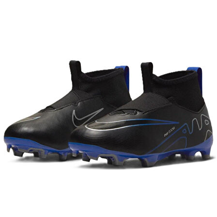 Nike Mercurial Air Zoom Superfly 9 Acad FG/MG Soccer Shoes Çoraplı Çocuk Krampon Siyah