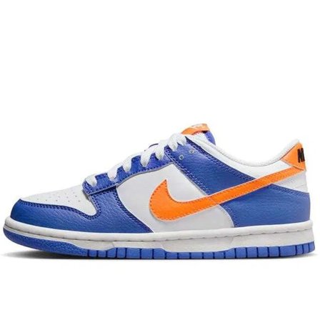 Nike Dunk Low GS Leather Unisex Sneaker Hakiki Deri Beyaz Mavi Günlük Spor Ayakkabı