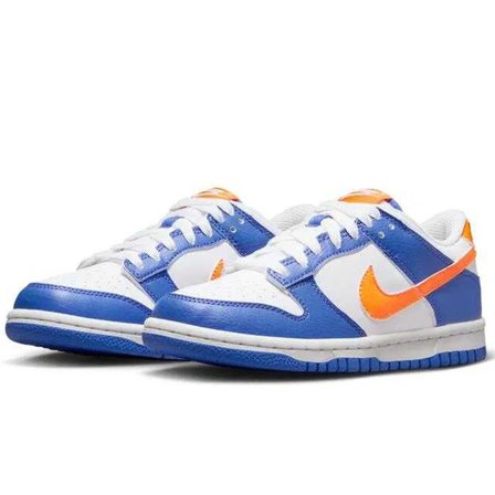 Nike Dunk Low GS Leather Unisex Sneaker Hakiki Deri Beyaz Mavi Günlük Spor Ayakkabı