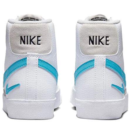 Nike Blazer Mid G S Leather Sneaker Bilekli Beyaz Mavi Swoosh Spor Ayakkabı