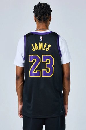 Nike Dri Fit Los Angeles Lakers 2023/24 City Edition Basketball Jersey Lebron James Basketbol Forması Siyah