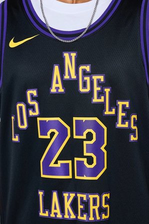 Nike Dri Fit Los Angeles Lakers 2023/24 City Edition Basketball Jersey Lebron James Basketbol Forması Siyah