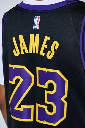 Nike Dri Fit Los Angeles Lakers 2023/24 City Edition Basketball Jersey Lebron James Basketbol Forması Siyah