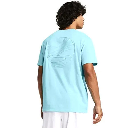 Curry Emboss Hw Erkek Mavi Basketbol T-Shirt 1383378-914