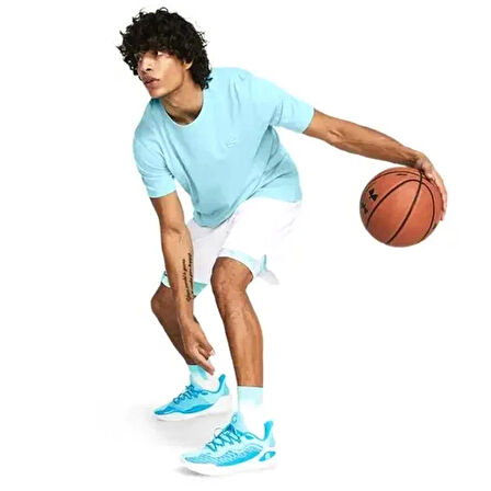 Curry Emboss Hw Erkek Mavi Basketbol T-Shirt 1383378-914