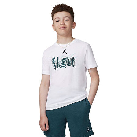 Jordan Jdb Flıght Team Ss Tee Çocuk T-Shirt 95D368-001 Beyaz
