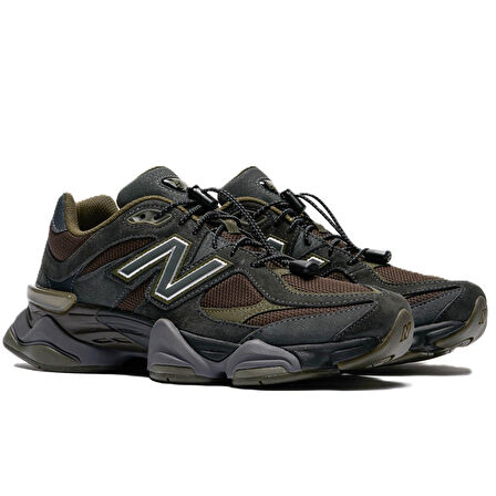 New Balance 9060 Lastik Bağcıklı Hakiki Deri Unisex Günlük Spor Ayakkabı Kahverengi