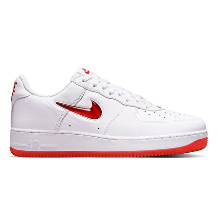 Nike Air Force 1 Low Retro Leather Sneaker Hakiki Deri Erkek Günlük Spor Ayakkabı Beyaz Kırmızı
