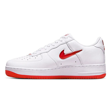 Nike Air Force 1 Low Retro Leather Sneaker Hakiki Deri Erkek Günlük Spor Ayakkabı Beyaz Kırmızı