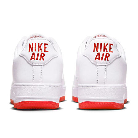 Nike Air Force 1 Low Retro Leather Sneaker Hakiki Deri Erkek Günlük Spor Ayakkabı Beyaz Kırmızı