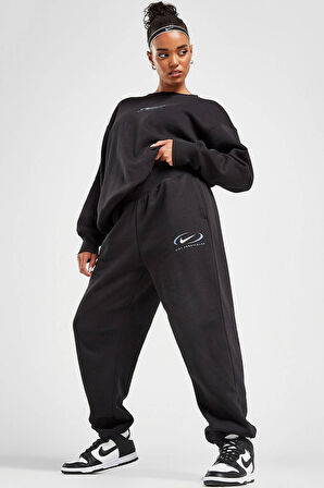 Nike Sportswear Phoenix Fleece Oversize High Rise Pants Kadın Oversize Yüksek Belli Şardonlu Eşofman Altı Siyah