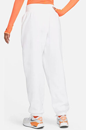 Nike Sportswear Phoenix Fleece Oversize High Rise Pants Kadın Oversize Yüksek Belli Şardonlu Eşofman Altı Beyaz Turuncu