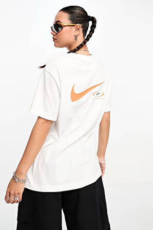 Nike Sportswear Loose Fit Tee Bfoosh Kadın Pamuklu Bol Kesim Tişört Beyaz