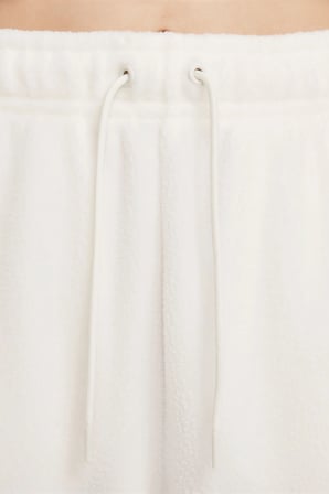 Nike Sportswear Plush Pack Wide Legs Womens Pant.Bol Kesim Geniş Paça Kadın Peluş Eşofman Altı Krem
