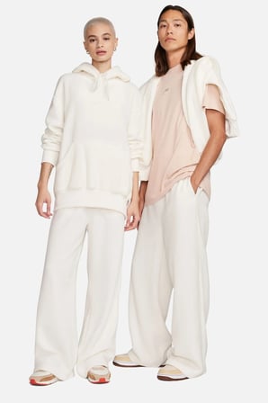 Nike Sportswear Plush Pack Wide Legs Womens Pant.Bol Kesim Geniş Paça Kadın Peluş Eşofman Altı Krem