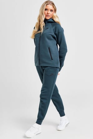 Nike Sportswear Tech Fleece Standart Fit Mid Rise Jogger Kadın Eşofman Altı Koyu Yeşil