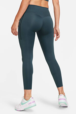 Nike Trainng Go Dri Fit İnfinaLock 7/8 Leggings 6 Cepli Toparlayıcı Reflektörlü Antrenman Taytı Koyu Yeşil