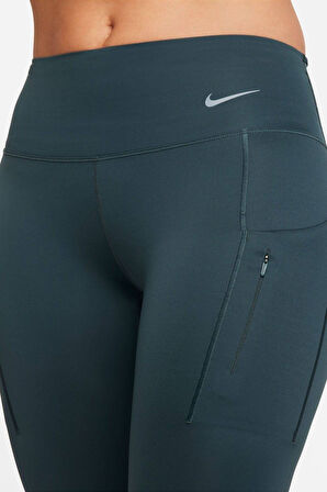 Nike Trainng Go Dri Fit İnfinaLock 7/8 Leggings 6 Cepli Toparlayıcı Reflektörlü Antrenman Taytı Koyu Yeşil