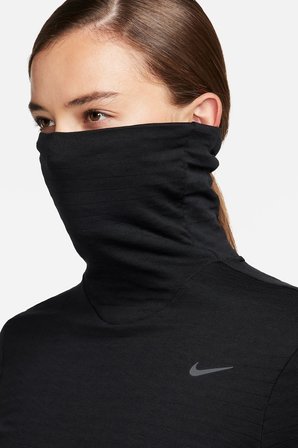 Nike Swift Element Therma Fit Running Womens Sweatshirt Kadın Cepli Boğazlı Yaka Koşu Sweatshirt Siyah