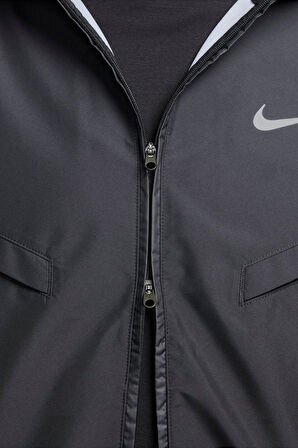 Nike Running Storm Fit Windrunner Hoodie Jacket Erkek Su itici Kapüşonlu Reflektörlü Yürüyüş Koşu Ceketi Siyah