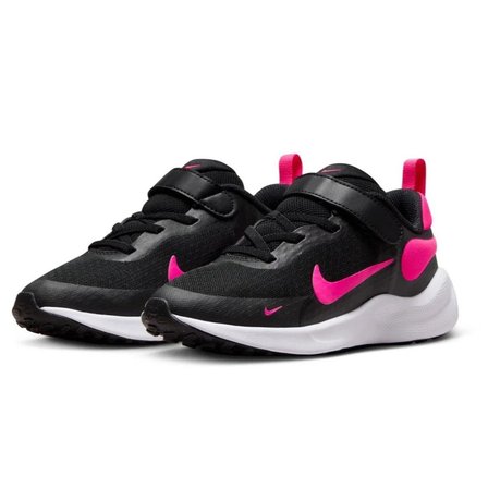Nike Revolution 7 (PSV) Unisex Walking Shoes Lastik Bağcıklı Unisex Yürüyüş Ayakkabısı Siyah-Pembe