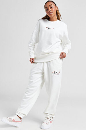 Nike Sportswear Phoenix Fleece Oversize High Rise Pants Kadın Oversize Yüksek Belli Şardonlu Eşofman Altı Beyaz