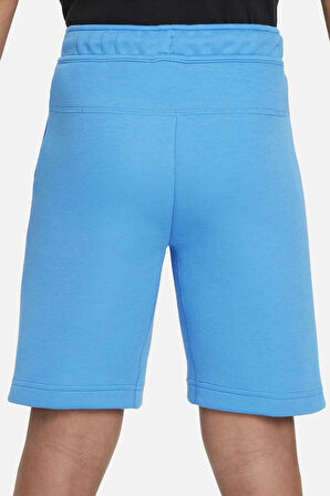 Nike Sportswear Tech Fleece Unisex Kid's Short Blue Çocuk Fermuar Cepli Şort Mavi