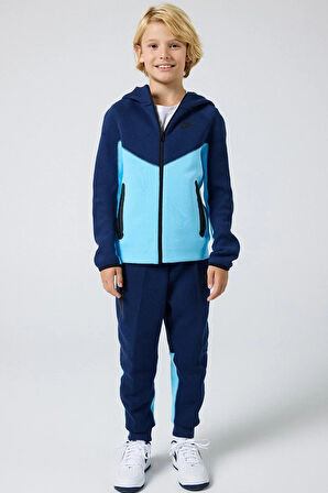 Nike Sportswear Tech Fleece Suit Blue Unisex Çocuk Eşofman Takımı Mavi