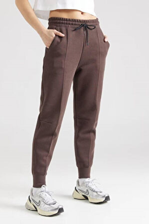 Nike Sportswear Tech Fleece Standart Fit Mid Rise Jogger Brown Kadın Eşofman Altı Kahverengi