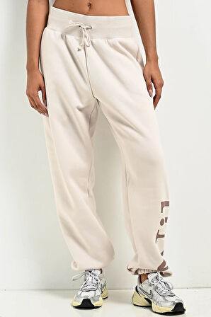 Nike Sportswear Phoenix Fleece High Rise Oversized Şardonlu Büyük Beden Yüksek Bel Kadın Eşofman Altı Açık Krem