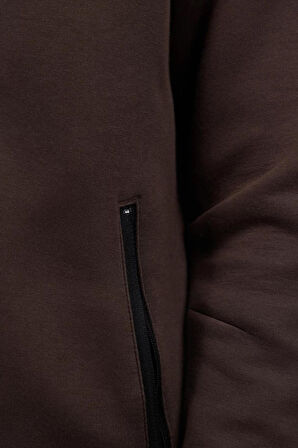 Nike Sportswear Tech Fleece Full Zip Hoodie Dark Heather Brown Kadın Kapüşonlu Sweatshirt Kahverengi