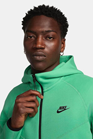 Nike Tech Fleece Full Zip Windrunner Hoodie Green Kapüşonlu Unisex Sweatshirt Haki