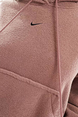 Nike Sportswear Phoenix Plush Oversize Hoodie Kadın Peluş Kapüşonlu Sweatshirt Yıldız Moru Kahve