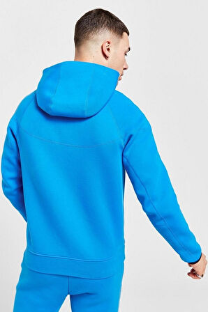 Nike Tech Fleece Full Zip Windrunner Hoodie Kapüşonlu Unisex Sweatshirt Sax Mavi