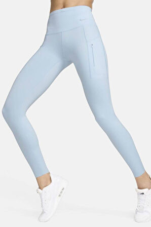 Nike Trainng Go Dri Fit İnfinaLock Full Length 6 Cepli Toparlayıcı Reflektörlü Antrenman Taytı Açık Mavi