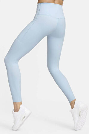 Nike Trainng Go Dri Fit İnfinaLock Full Length 6 Cepli Toparlayıcı Reflektörlü Antrenman Taytı Açık Mavi
