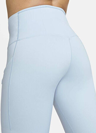 Nike Trainng Go Dri Fit İnfinaLock Full Length 6 Cepli Toparlayıcı Reflektörlü Antrenman Taytı Açık Mavi