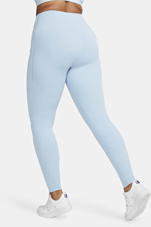Nike Universa Medium Support High Rise Full Length Kadın Yüksek Bel 2 Cepli Toparlayıcı Tayt Açık Mavi