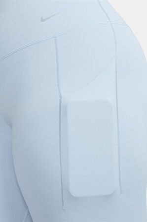 Nike Universa Medium Support High Rise Full Length Kadın Yüksek Bel 2 Cepli Toparlayıcı Tayt Açık Mavi