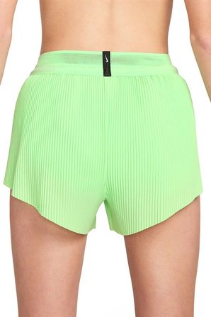 Nike AeroSwift Dri Fit ADV 3" Mid Rise Brief Lined Running Short Green Kadın Pileseli Slip Astarlı Koşu Şortu Yeşil Yeşil