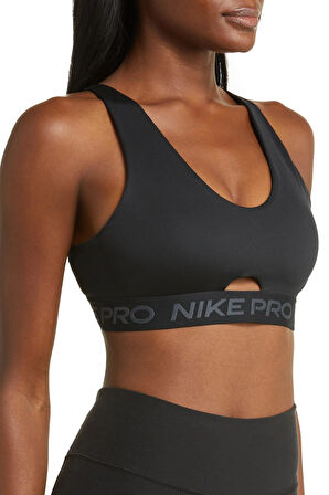 Nike Pro Indy Plunge Bra Kadın Sporcu Sütyeni Siyah