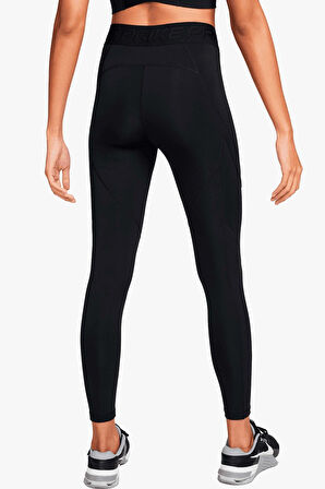 Nike Pro Dri FİT Mid Rise 7/8 Tight Novelty Cepli Kadın Koşu Tayt Siyah