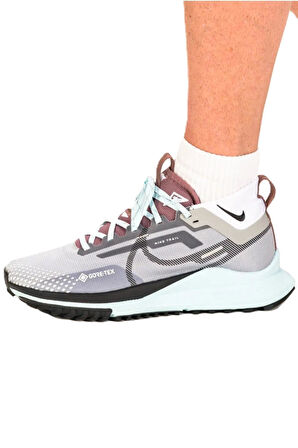 Nike React Pegasus Trail 4 GoreTex Su Geçirmez Reflektörlü Yürüyüş Koşu Ayakkabısı Gri-Mavi