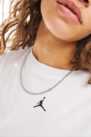 Nike Jordan Diamond Jumpan Women’s Loose Fit Top T-shirt Kadın Bol Kalıp File Detaylı Tişört Beyaz